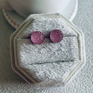 Pink Disco ball stud earrings